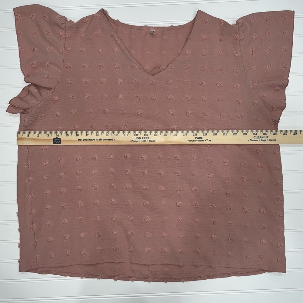 In’voland Light Mauve Swiss Dot Top Size 22W Plus Short Sleeve - Picture 6 of 6